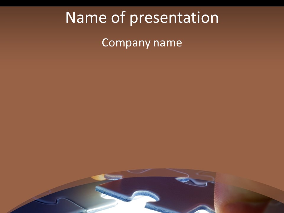 A Piece Of A Puzzle On A Brown Background PowerPoint Template