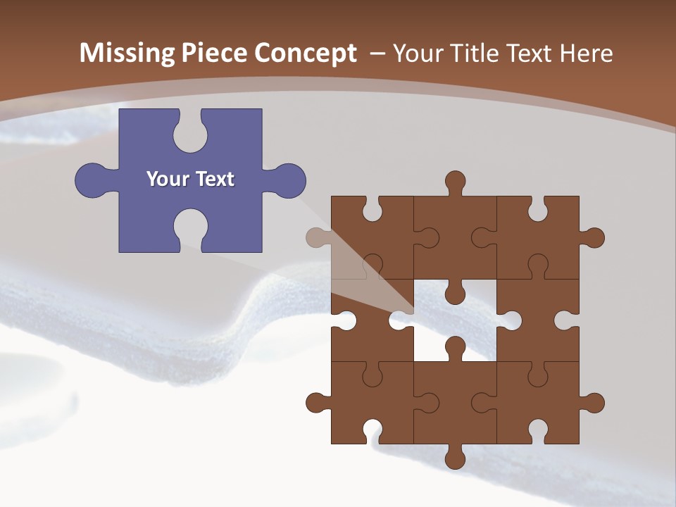 A Piece Of A Puzzle On A Brown Background PowerPoint Template