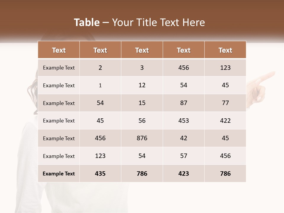 A Woman Pointing At Something With Her Finger PowerPoint Template