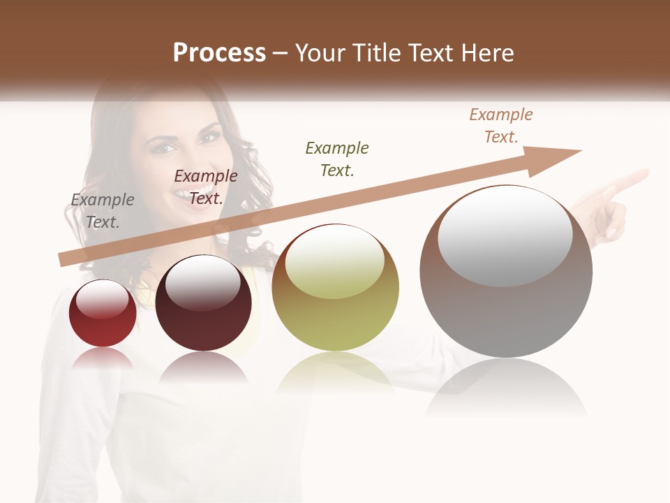 A Woman Pointing At Something With Her Finger PowerPoint Template