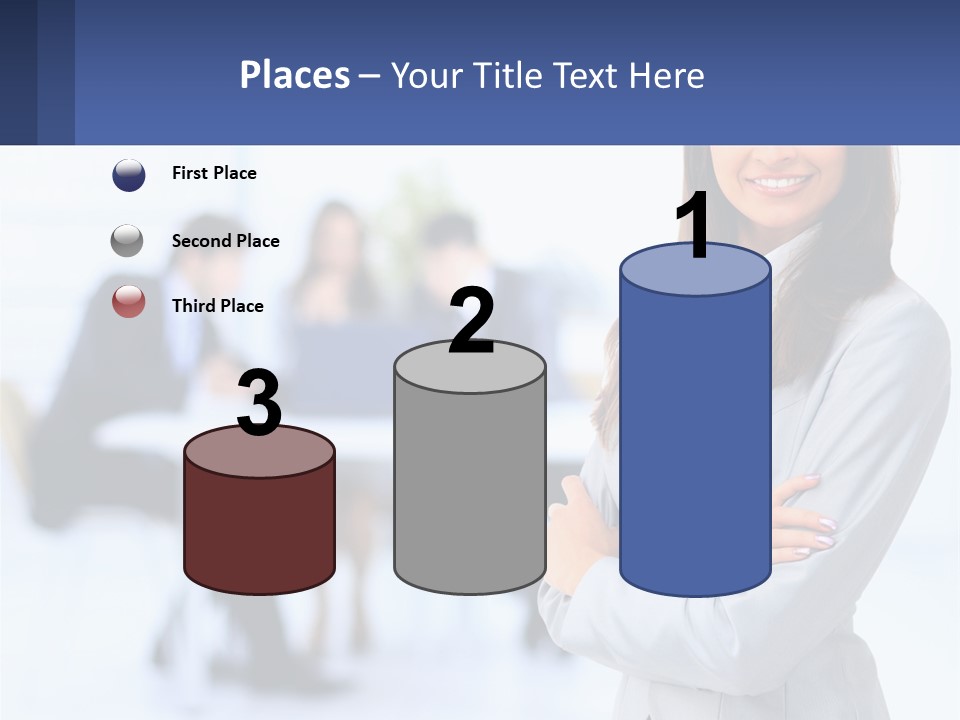 A Woman Standing In Front Of A Group Of People PowerPoint Template