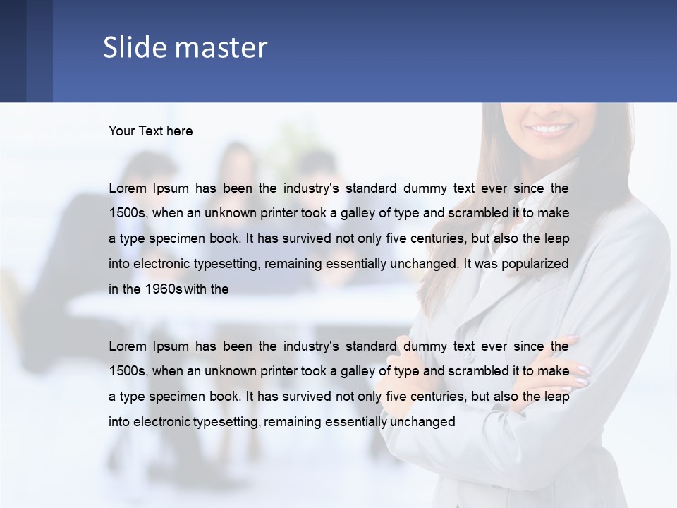 A Woman Standing In Front Of A Group Of People PowerPoint Template