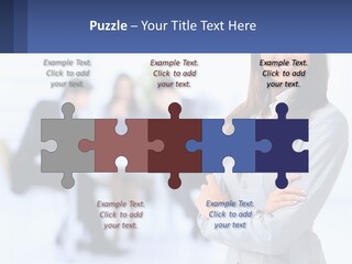 A Woman Standing In Front Of A Group Of People PowerPoint Template