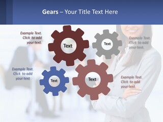 A Woman Standing In Front Of A Group Of People PowerPoint Template