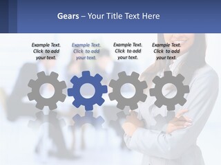 A Woman Standing In Front Of A Group Of People PowerPoint Template