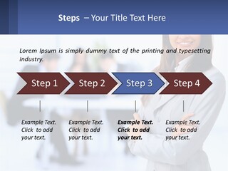 A Woman Standing In Front Of A Group Of People PowerPoint Template