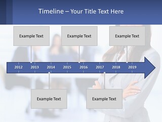 A Woman Standing In Front Of A Group Of People PowerPoint Template