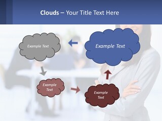 A Woman Standing In Front Of A Group Of People PowerPoint Template
