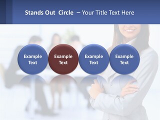 A Woman Standing In Front Of A Group Of People PowerPoint Template