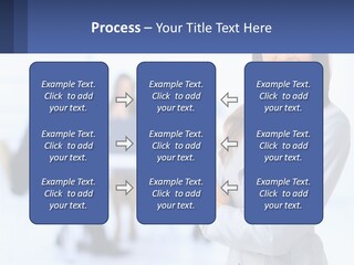 A Woman Standing In Front Of A Group Of People PowerPoint Template