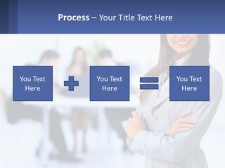 A Woman Standing In Front Of A Group Of People PowerPoint Template