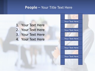 A Woman Standing In Front Of A Group Of People PowerPoint Template