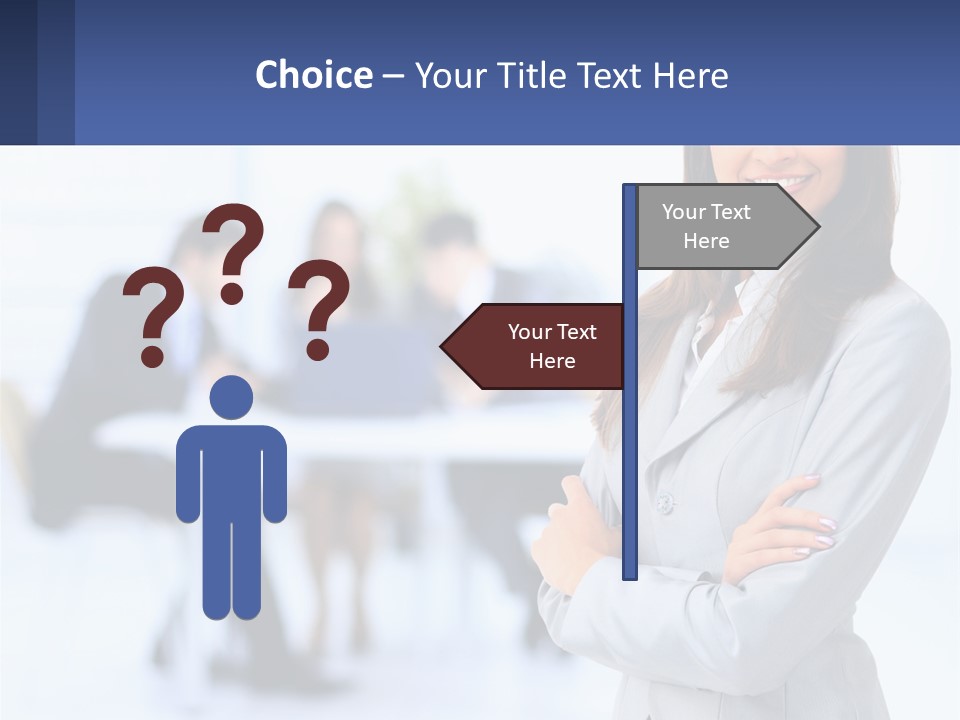 A Woman Standing In Front Of A Group Of People PowerPoint Template
