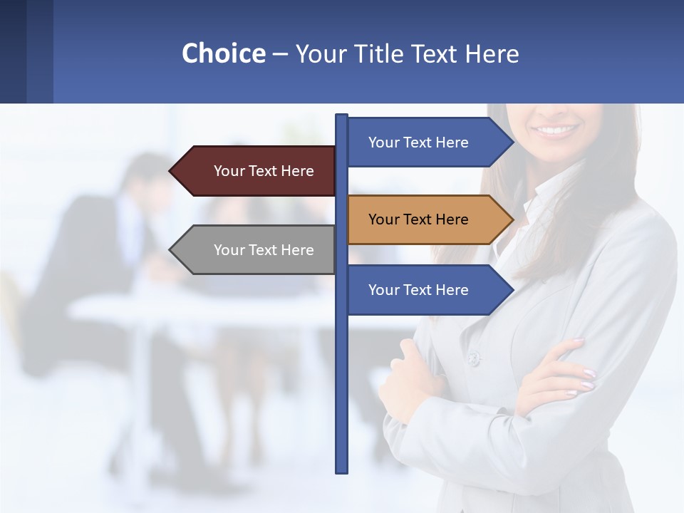 A Woman Standing In Front Of A Group Of People PowerPoint Template
