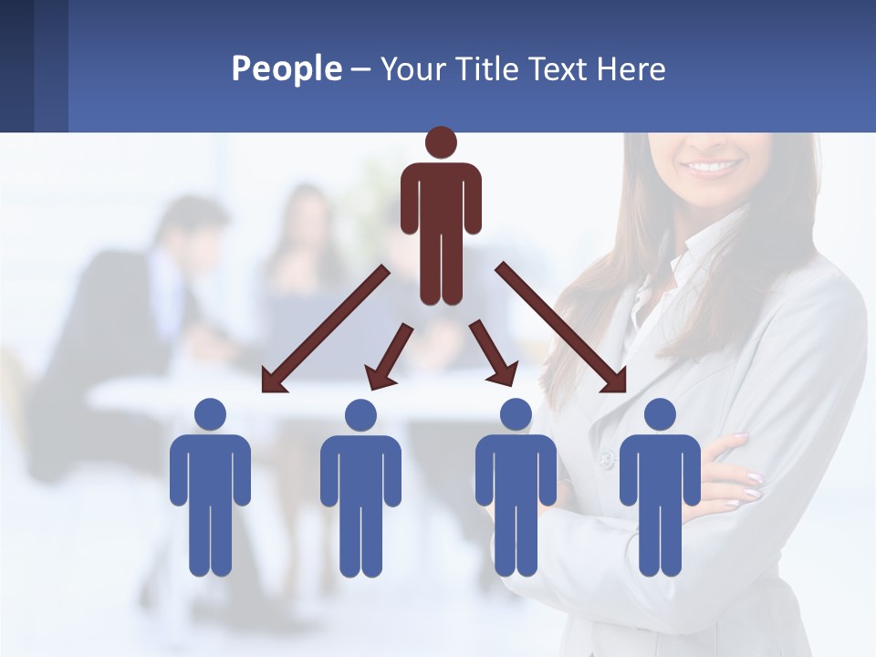 A Woman Standing In Front Of A Group Of People PowerPoint Template