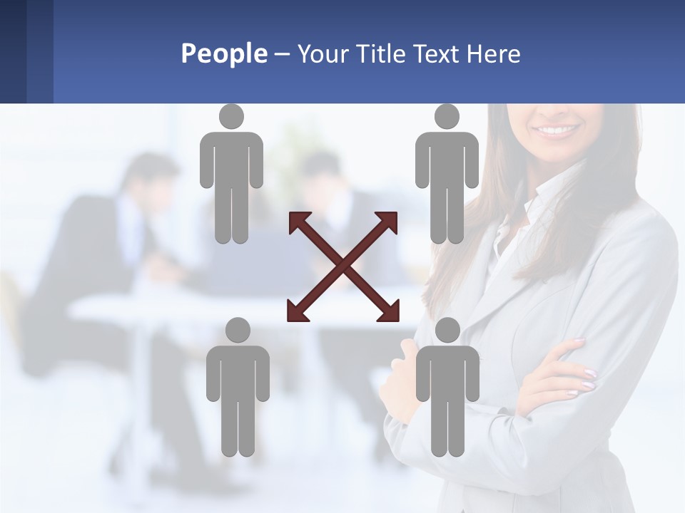 A Woman Standing In Front Of A Group Of People PowerPoint Template