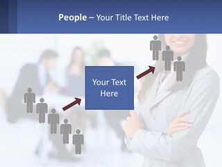 A Woman Standing In Front Of A Group Of People PowerPoint Template