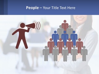 A Woman Standing In Front Of A Group Of People PowerPoint Template