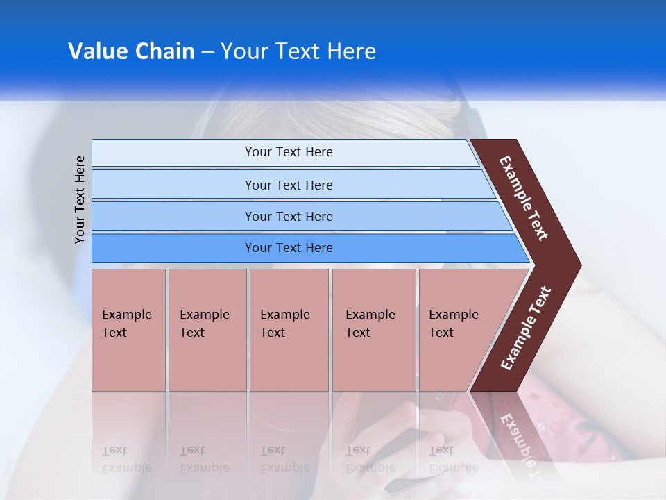 A Woman Wearing Headphones Is Looking At Her Cell Phone PowerPoint Template