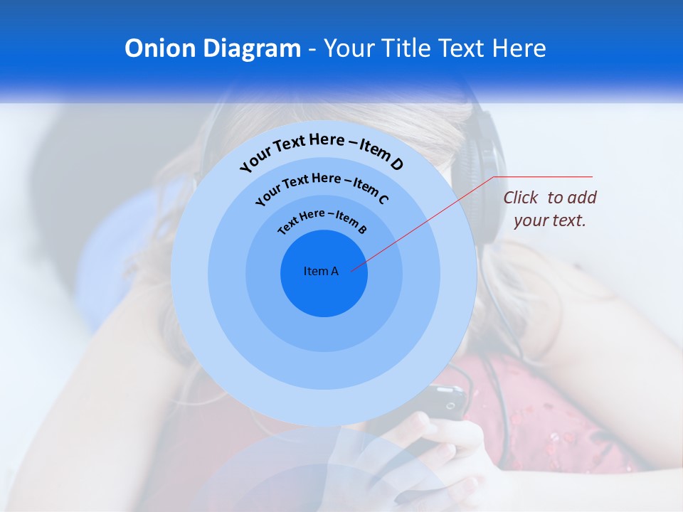 A Woman Wearing Headphones Is Looking At Her Cell Phone PowerPoint Template