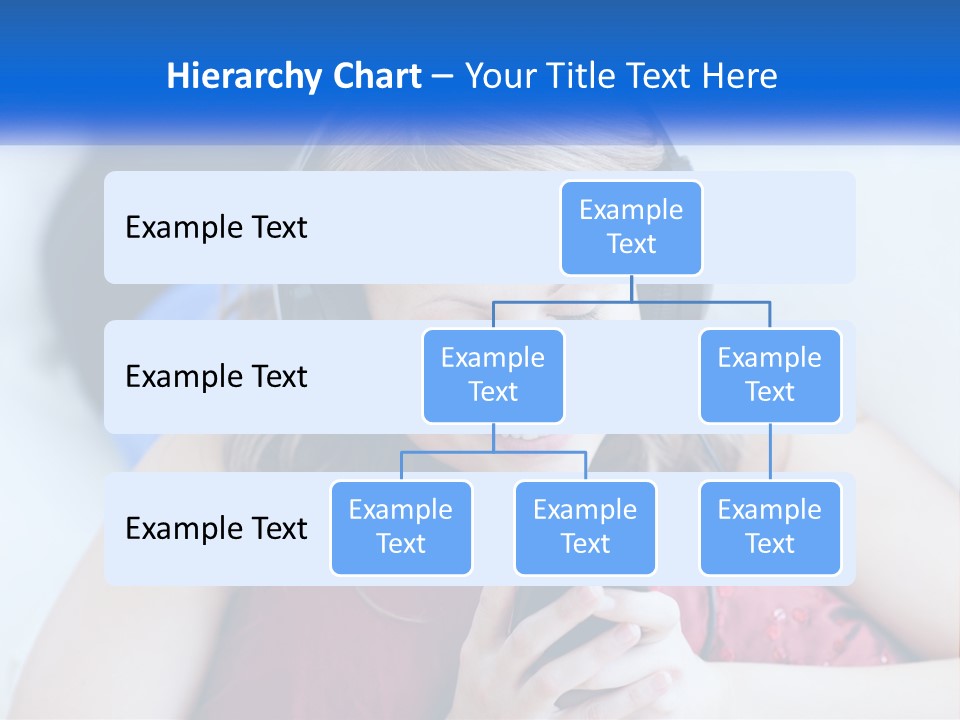 A Woman Wearing Headphones Is Looking At Her Cell Phone PowerPoint Template