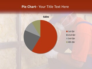 A Man In An Orange Shirt Working On A Piece Of Insulation PowerPoint Template