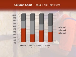 A Man In An Orange Shirt Working On A Piece Of Insulation PowerPoint Template