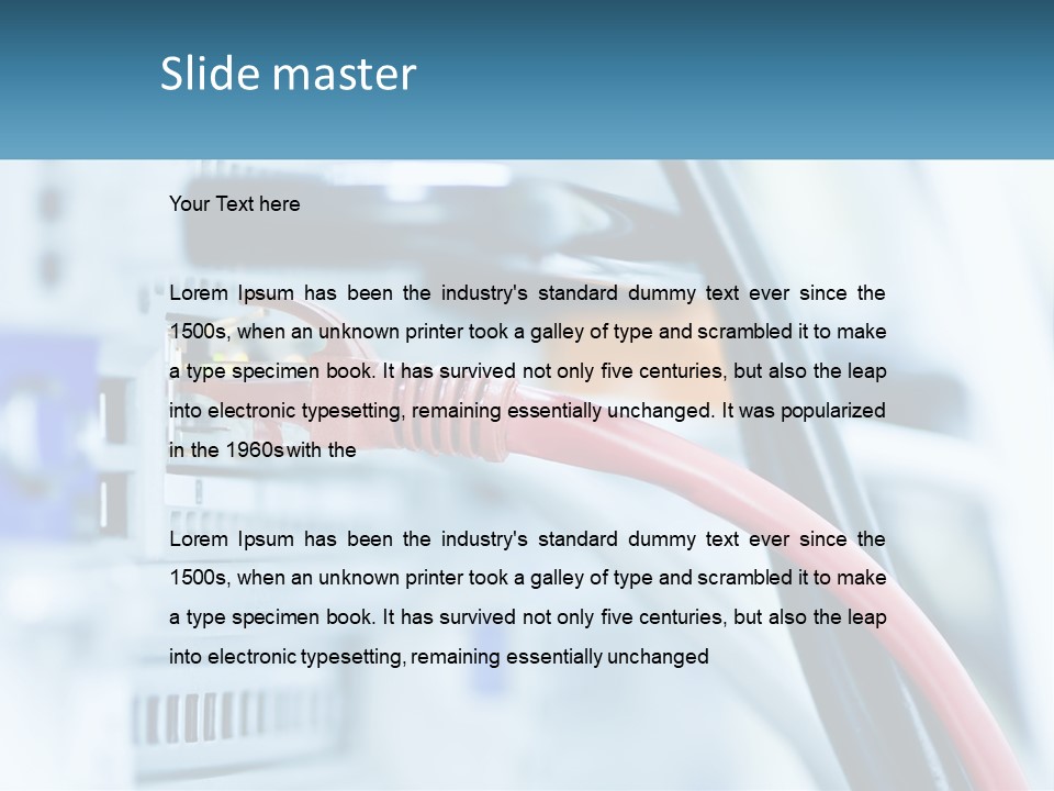 A Close Up Of A Power Strip With Wires PowerPoint Template