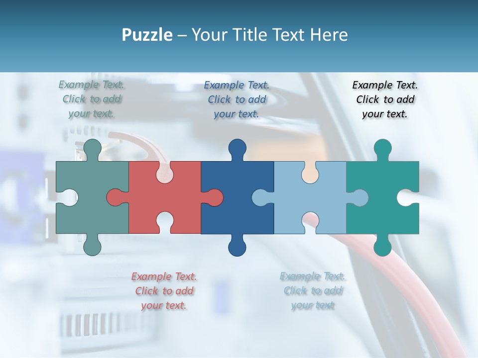A Close Up Of A Power Strip With Wires PowerPoint Template