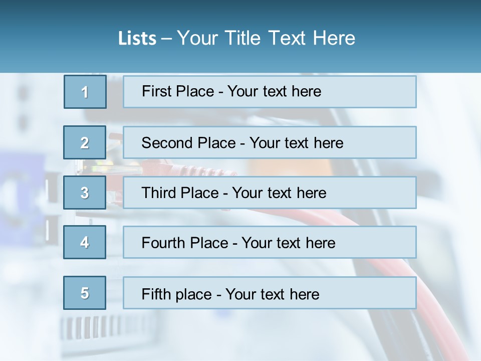 A Close Up Of A Power Strip With Wires PowerPoint Template