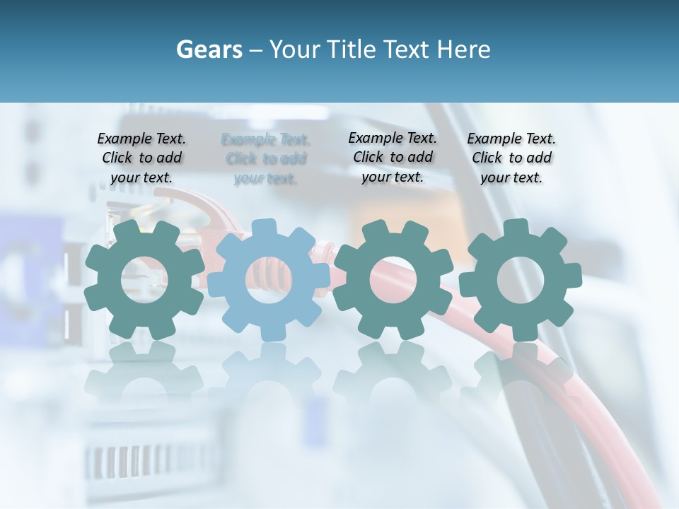 A Close Up Of A Power Strip With Wires PowerPoint Template