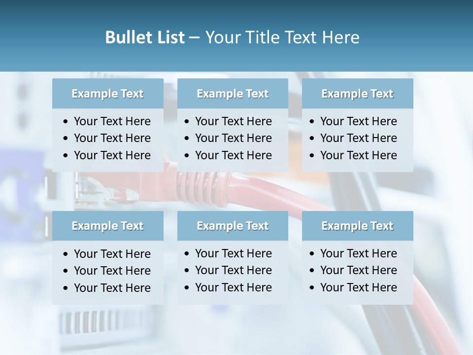 A Close Up Of A Power Strip With Wires PowerPoint Template