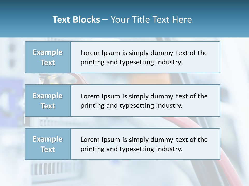 A Close Up Of A Power Strip With Wires PowerPoint Template