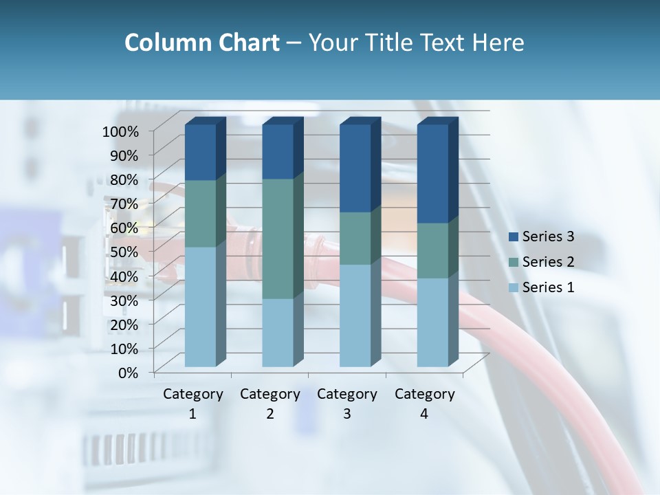 A Close Up Of A Power Strip With Wires PowerPoint Template