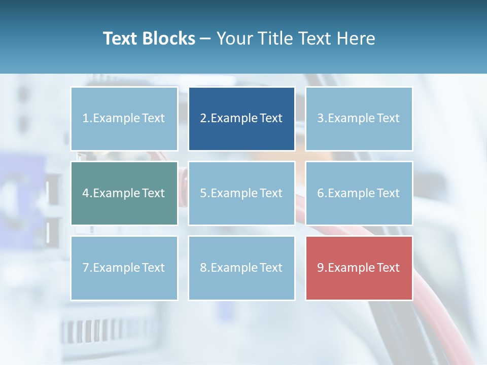 A Close Up Of A Power Strip With Wires PowerPoint Template