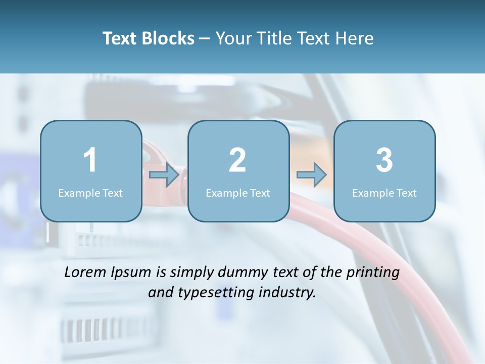 A Close Up Of A Power Strip With Wires PowerPoint Template