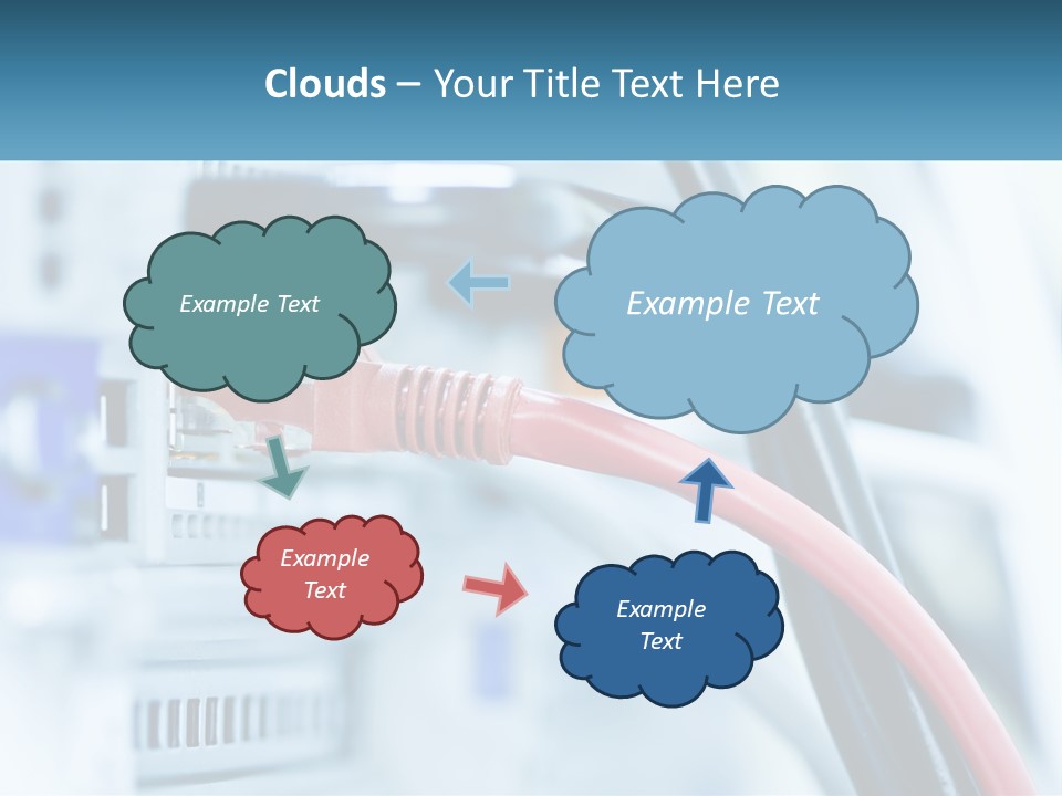 A Close Up Of A Power Strip With Wires PowerPoint Template