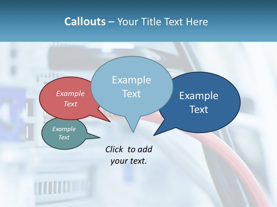 A Close Up Of A Power Strip With Wires PowerPoint Template