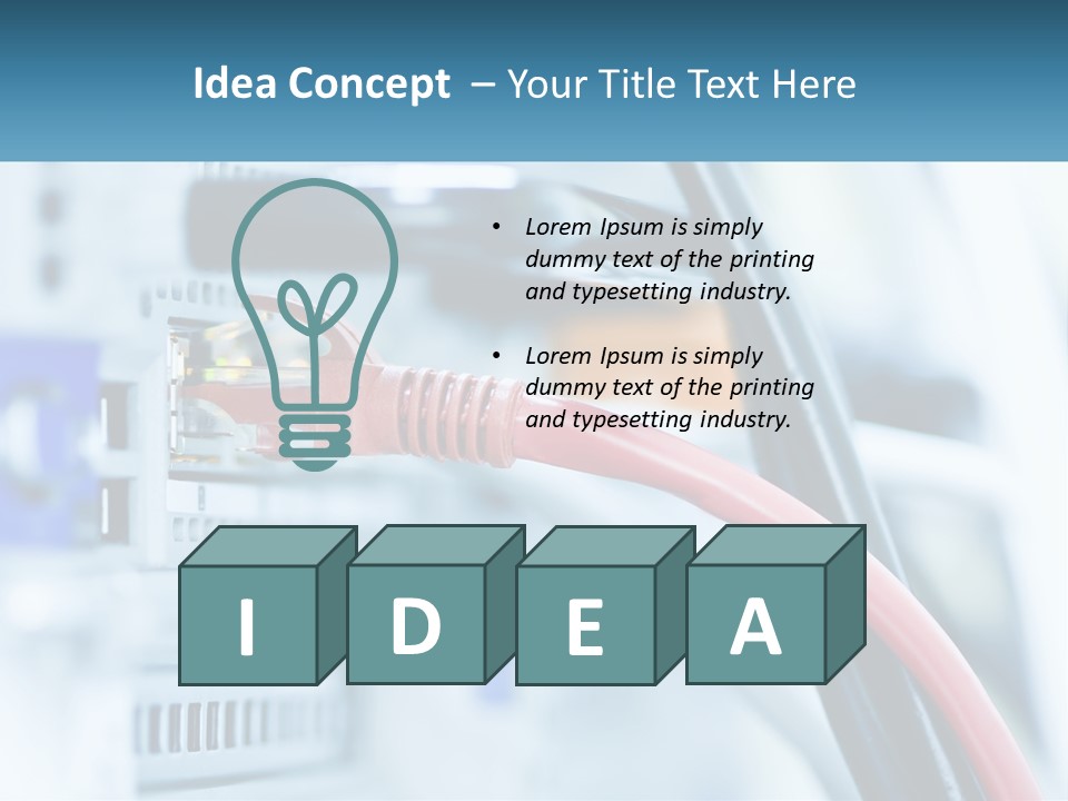 A Close Up Of A Power Strip With Wires PowerPoint Template