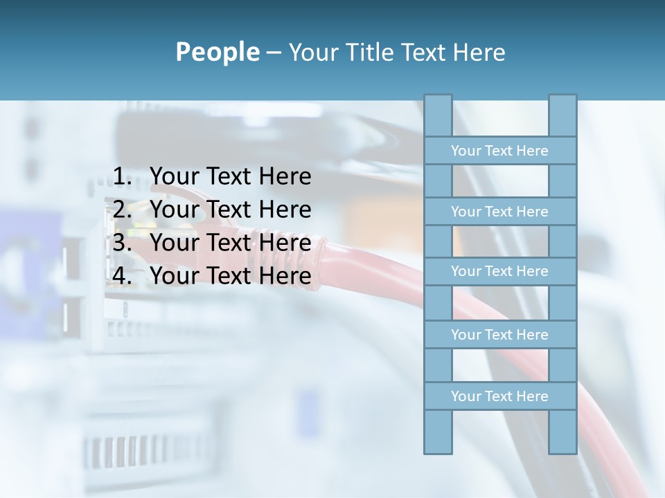 A Close Up Of A Power Strip With Wires PowerPoint Template