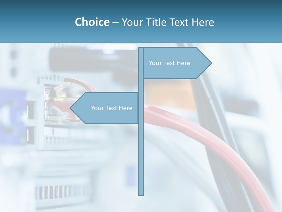 A Close Up Of A Power Strip With Wires PowerPoint Template