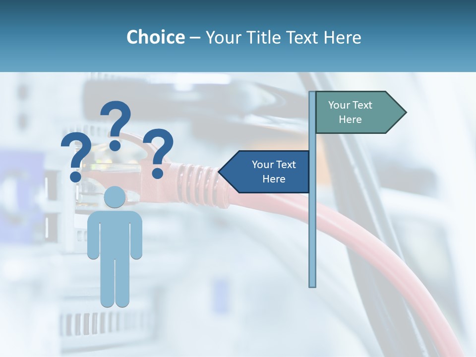 A Close Up Of A Power Strip With Wires PowerPoint Template