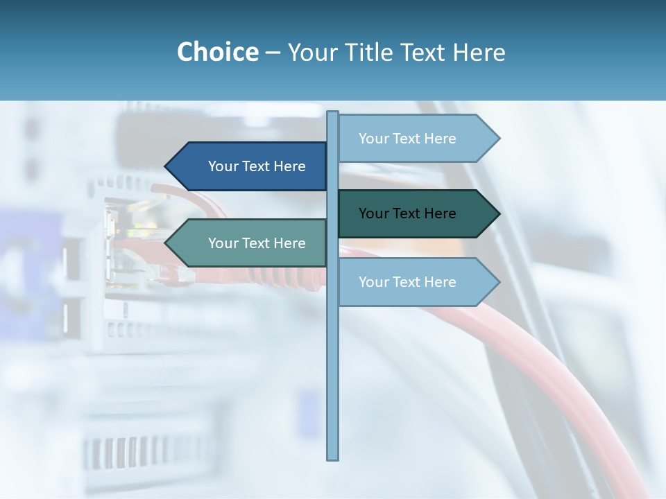A Close Up Of A Power Strip With Wires PowerPoint Template