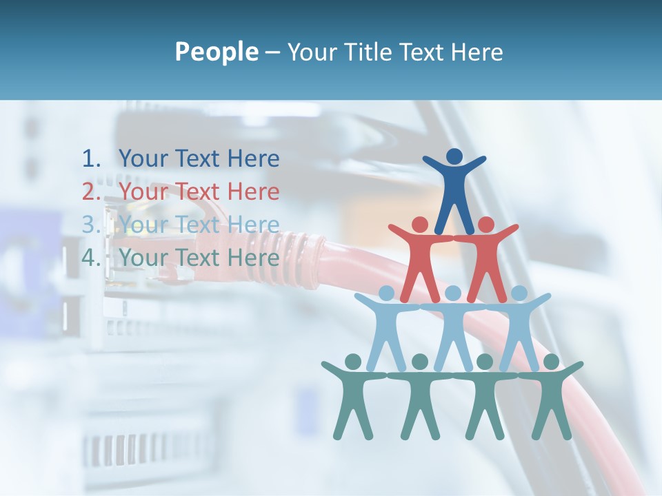 A Close Up Of A Power Strip With Wires PowerPoint Template