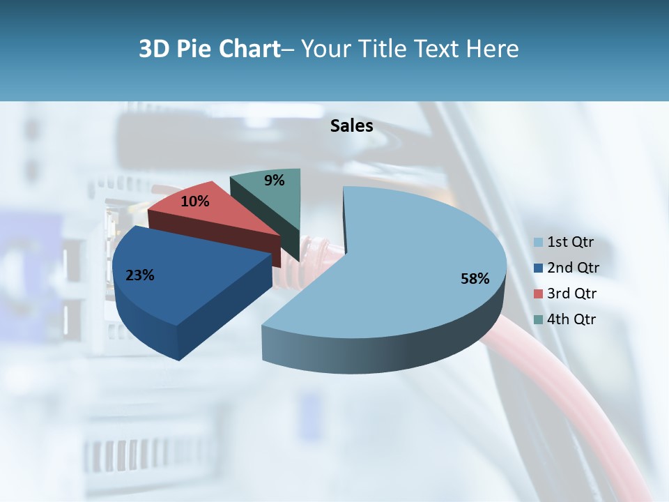 A Close Up Of A Power Strip With Wires PowerPoint Template