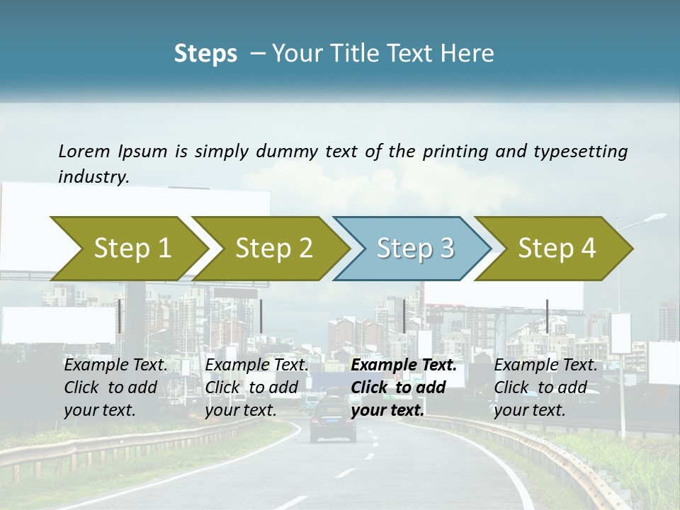 A Road With Billboards On Both Sides Of It PowerPoint Template
