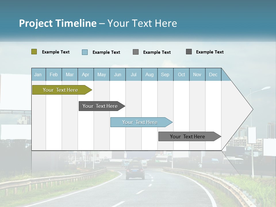 A Road With Billboards On Both Sides Of It PowerPoint Template