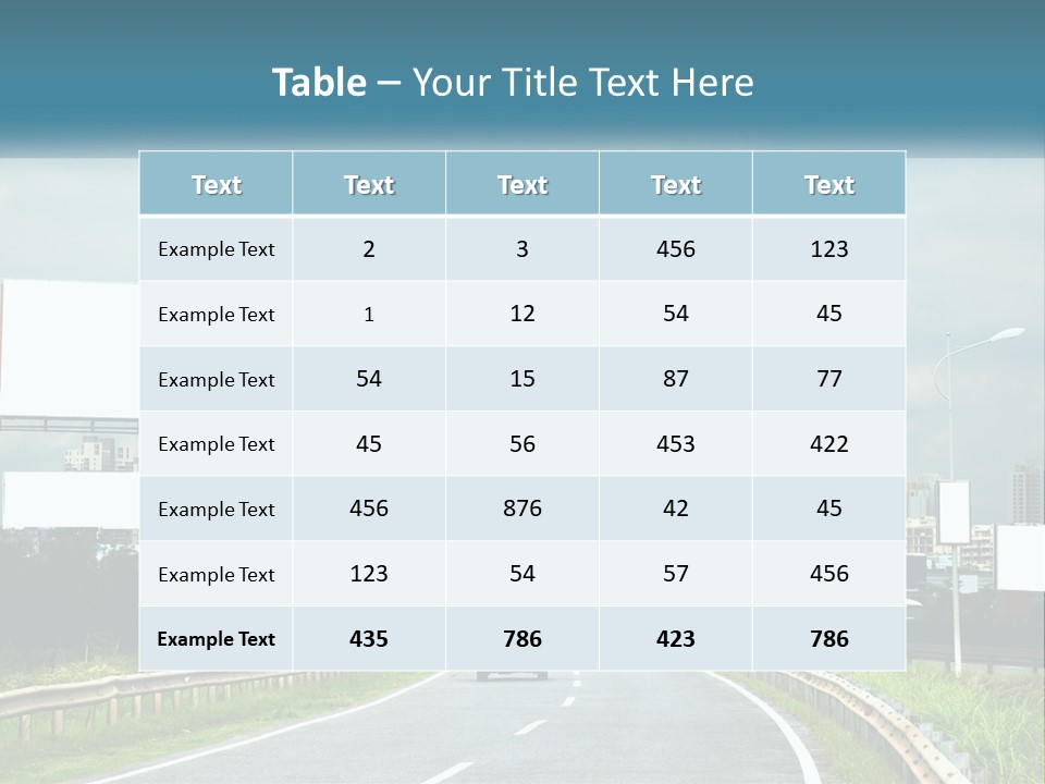 A Road With Billboards On Both Sides Of It PowerPoint Template