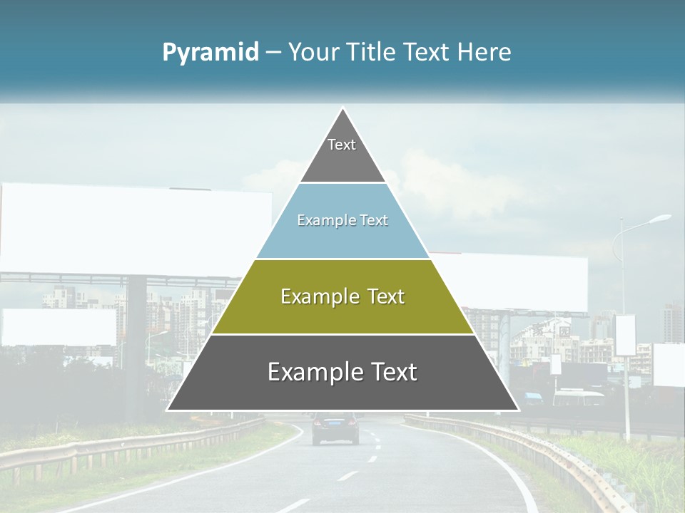A Road With Billboards On Both Sides Of It PowerPoint Template
