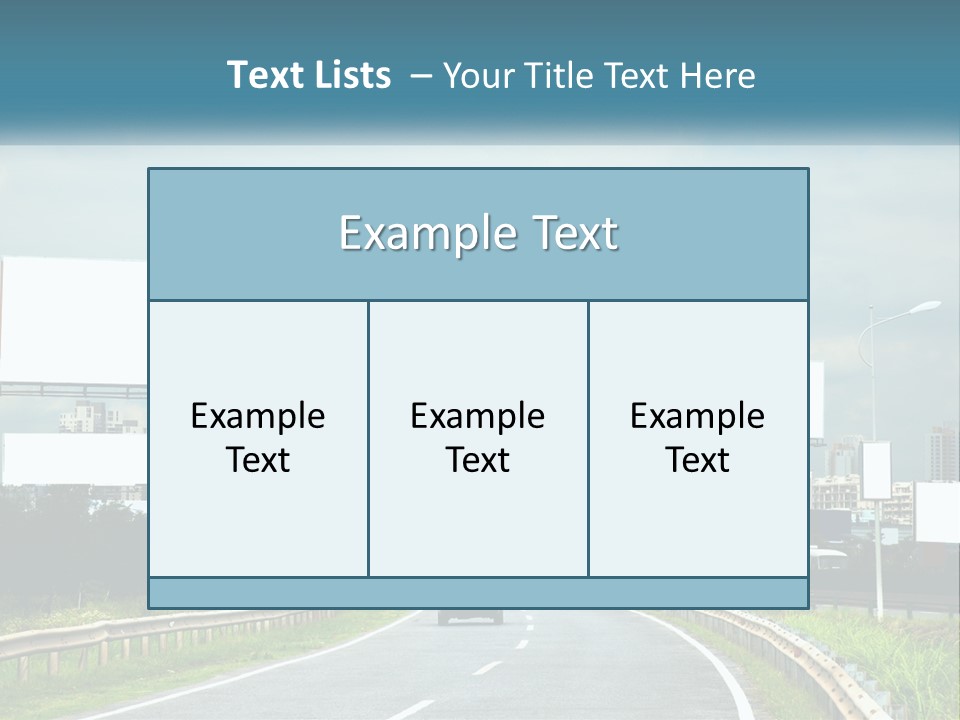 A Road With Billboards On Both Sides Of It PowerPoint Template